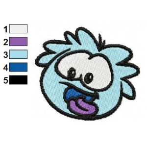 Blue Puffle Embroidery Design 02